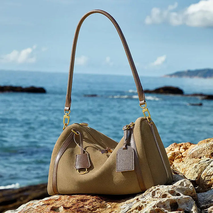 Deerskin Suede Crossbody Shoulder Bag
