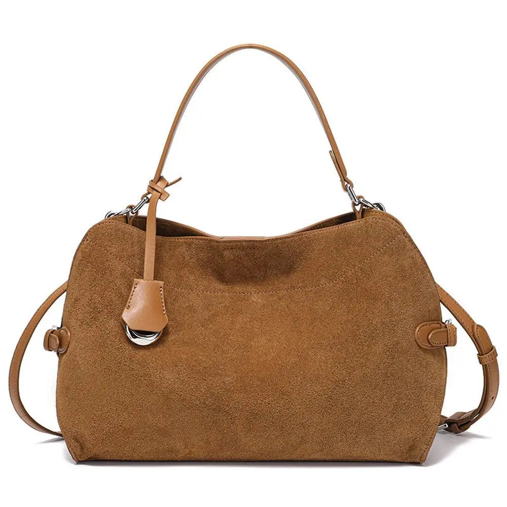 Genuine Deer Suede Brushed Handbag