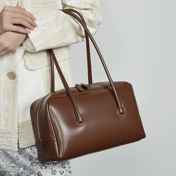 Genuine Leather Boston Shoulder Bag