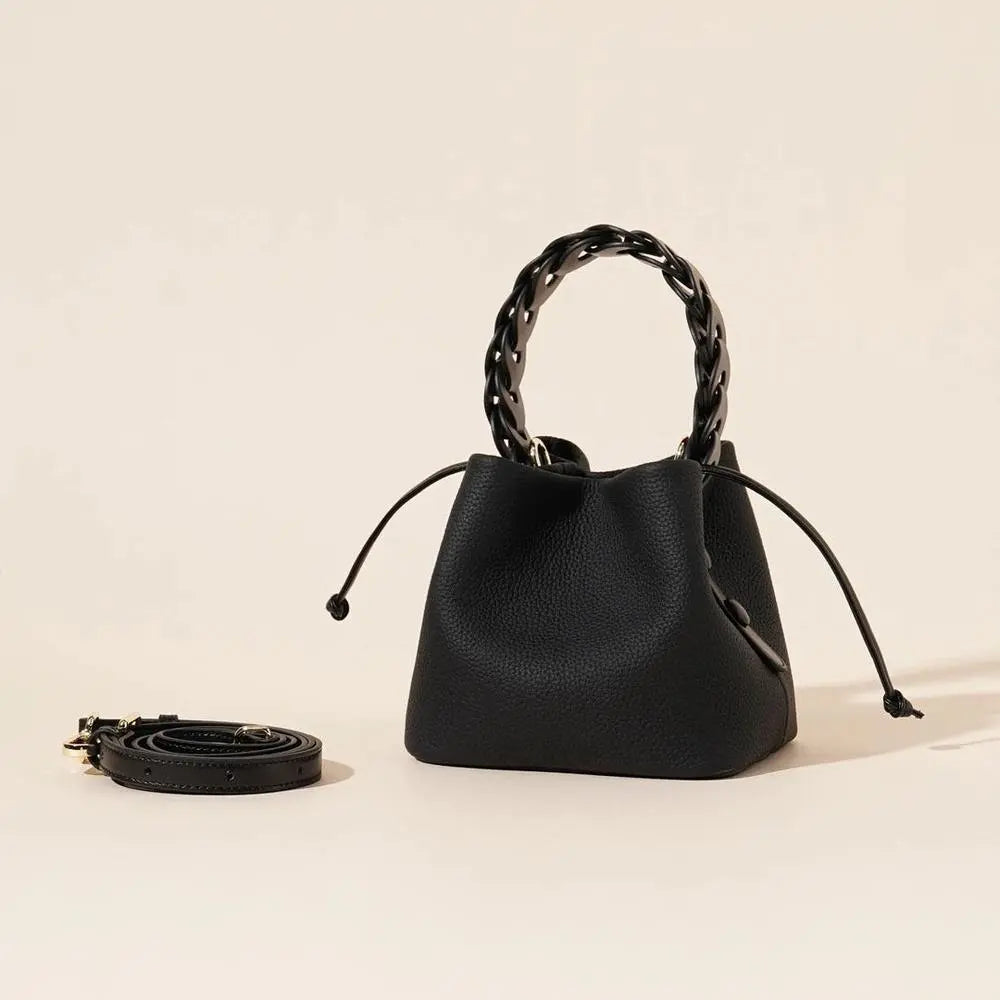 Leather Bucket Bag - Stylish Crossbody Design for Everyday Use