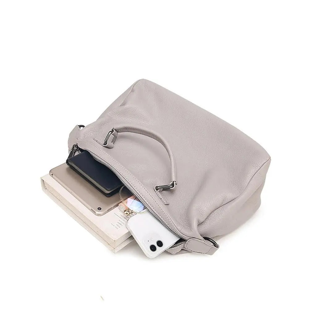 New Genuine pillow shaped Leather Handbag