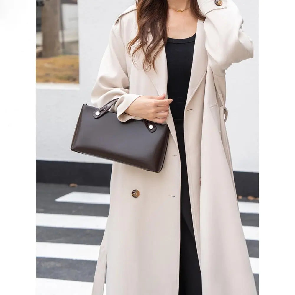 New Versatile Handheld Leather Shoulder Bag