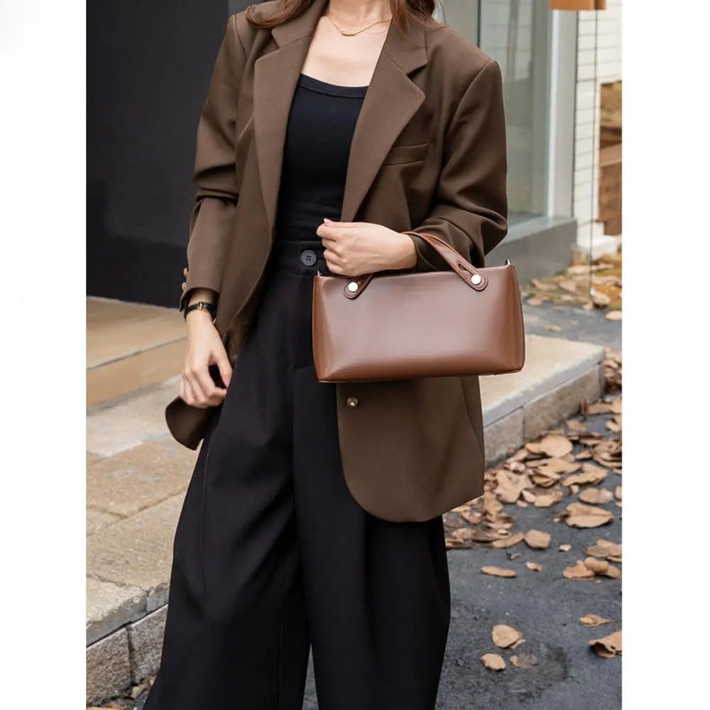 New Versatile Handheld Leather Shoulder Bag