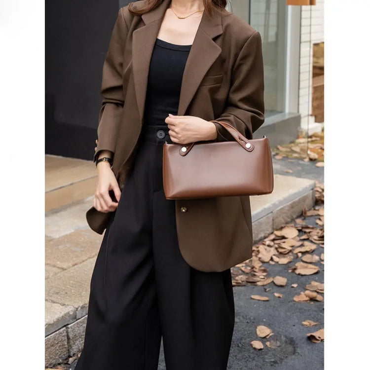 New Versatile Handheld Leather Shoulder Bag