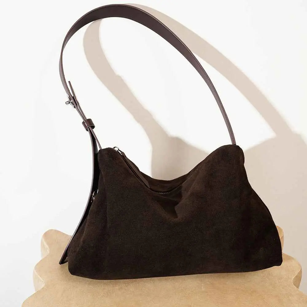 Refined Gloss-Touch Shoulder Bag