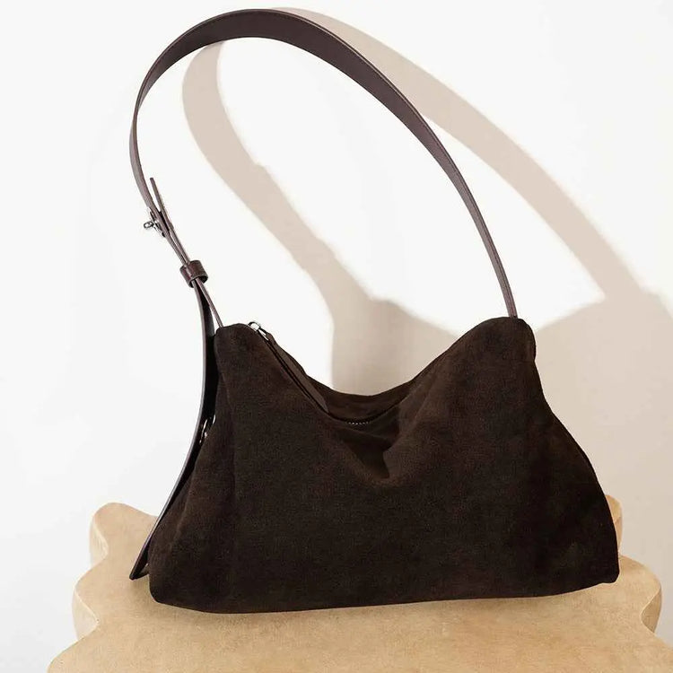 Refined Gloss-Touch Shoulder Bag