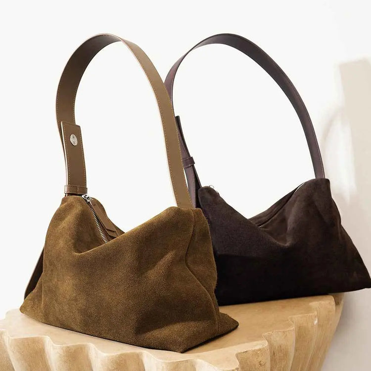 Refined Gloss-Touch Shoulder Bag