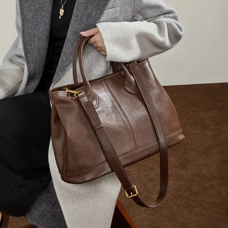 Top-Grain Leather Tote
