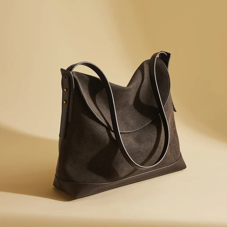 Vintage Suede-Like Shoulder Bag