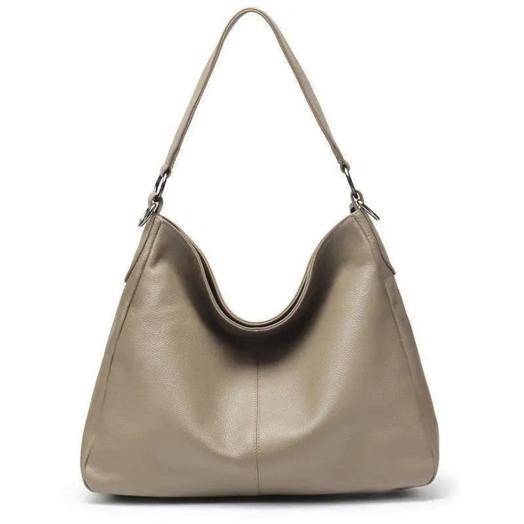 Womens High-Capacity First-Layer Cowhide Shoulder Crossbody Bag
