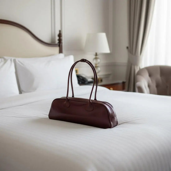 Women’s Korean-Style Leather Baguette Shoulder Bag
